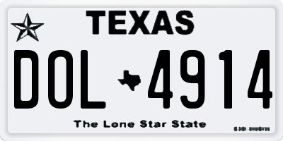 TX license plate DOL4914