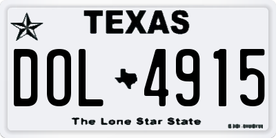 TX license plate DOL4915