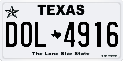 TX license plate DOL4916