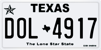 TX license plate DOL4917