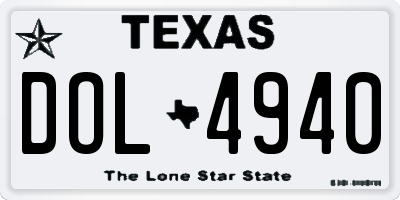 TX license plate DOL4940