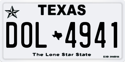 TX license plate DOL4941