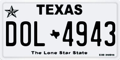 TX license plate DOL4943