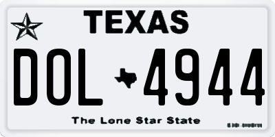 TX license plate DOL4944
