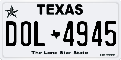 TX license plate DOL4945
