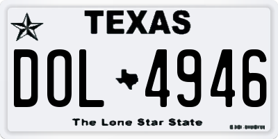 TX license plate DOL4946
