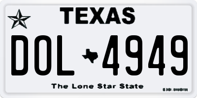 TX license plate DOL4949