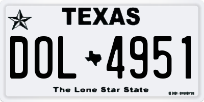TX license plate DOL4951
