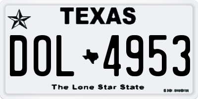 TX license plate DOL4953