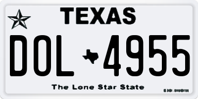 TX license plate DOL4955