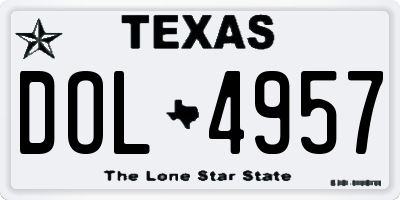 TX license plate DOL4957