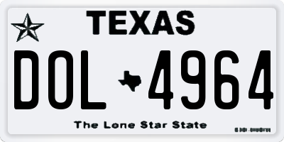 TX license plate DOL4964