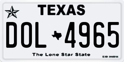 TX license plate DOL4965