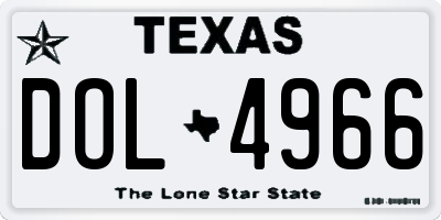 TX license plate DOL4966