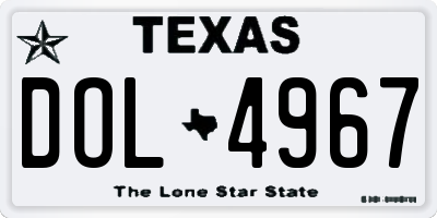 TX license plate DOL4967