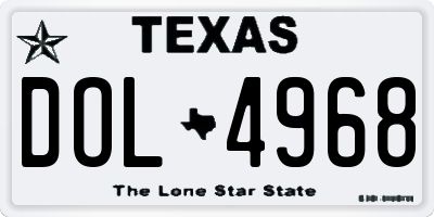 TX license plate DOL4968