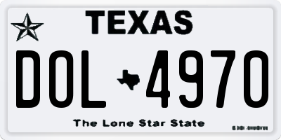 TX license plate DOL4970