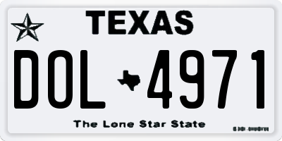 TX license plate DOL4971