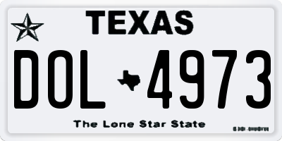 TX license plate DOL4973
