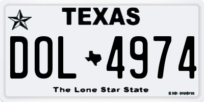 TX license plate DOL4974