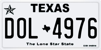 TX license plate DOL4976