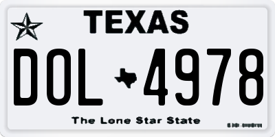 TX license plate DOL4978