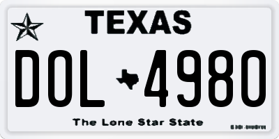 TX license plate DOL4980