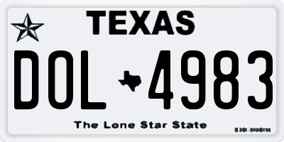TX license plate DOL4983