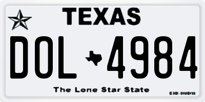 TX license plate DOL4984