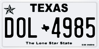 TX license plate DOL4985