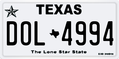 TX license plate DOL4994