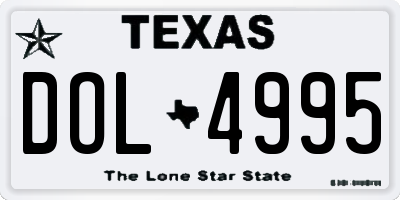 TX license plate DOL4995