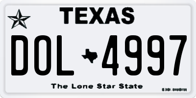 TX license plate DOL4997