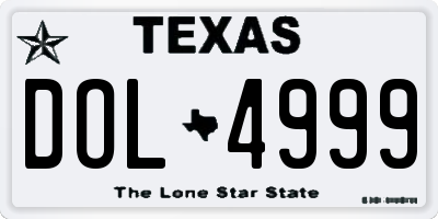 TX license plate DOL4999