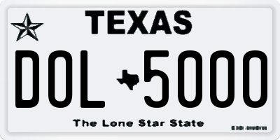 TX license plate DOL5000