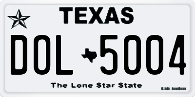 TX license plate DOL5004