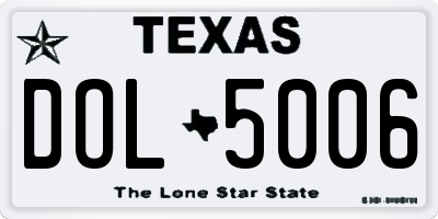 TX license plate DOL5006