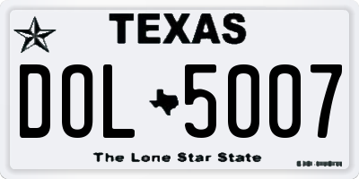 TX license plate DOL5007