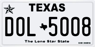 TX license plate DOL5008