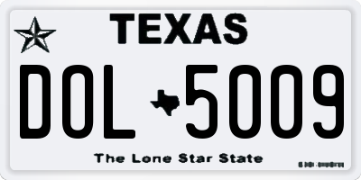 TX license plate DOL5009