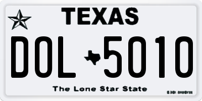 TX license plate DOL5010
