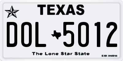 TX license plate DOL5012