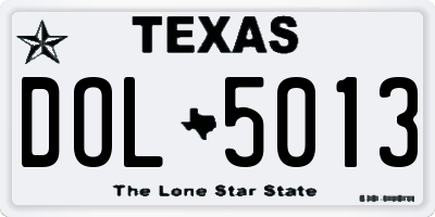 TX license plate DOL5013