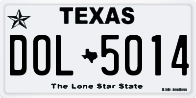 TX license plate DOL5014
