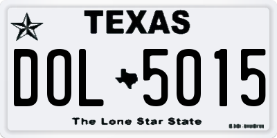 TX license plate DOL5015