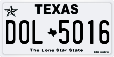 TX license plate DOL5016