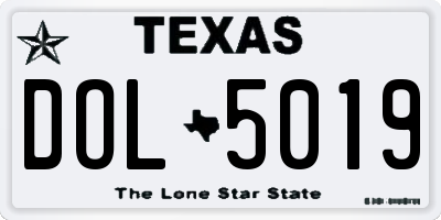 TX license plate DOL5019