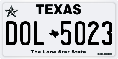 TX license plate DOL5023