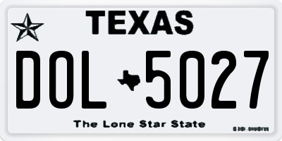TX license plate DOL5027