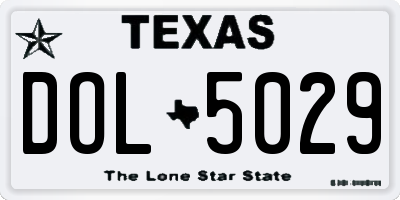 TX license plate DOL5029
